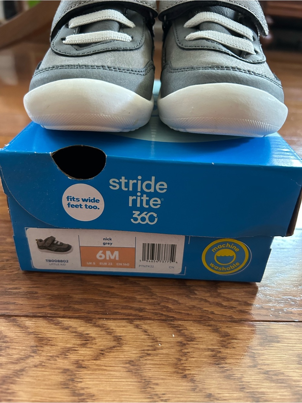 Stride Rite 360 Nick Gray Sneakers with Hook-and-Loop Strap Toddler Boy 6 NWT - Picture 5 of 6